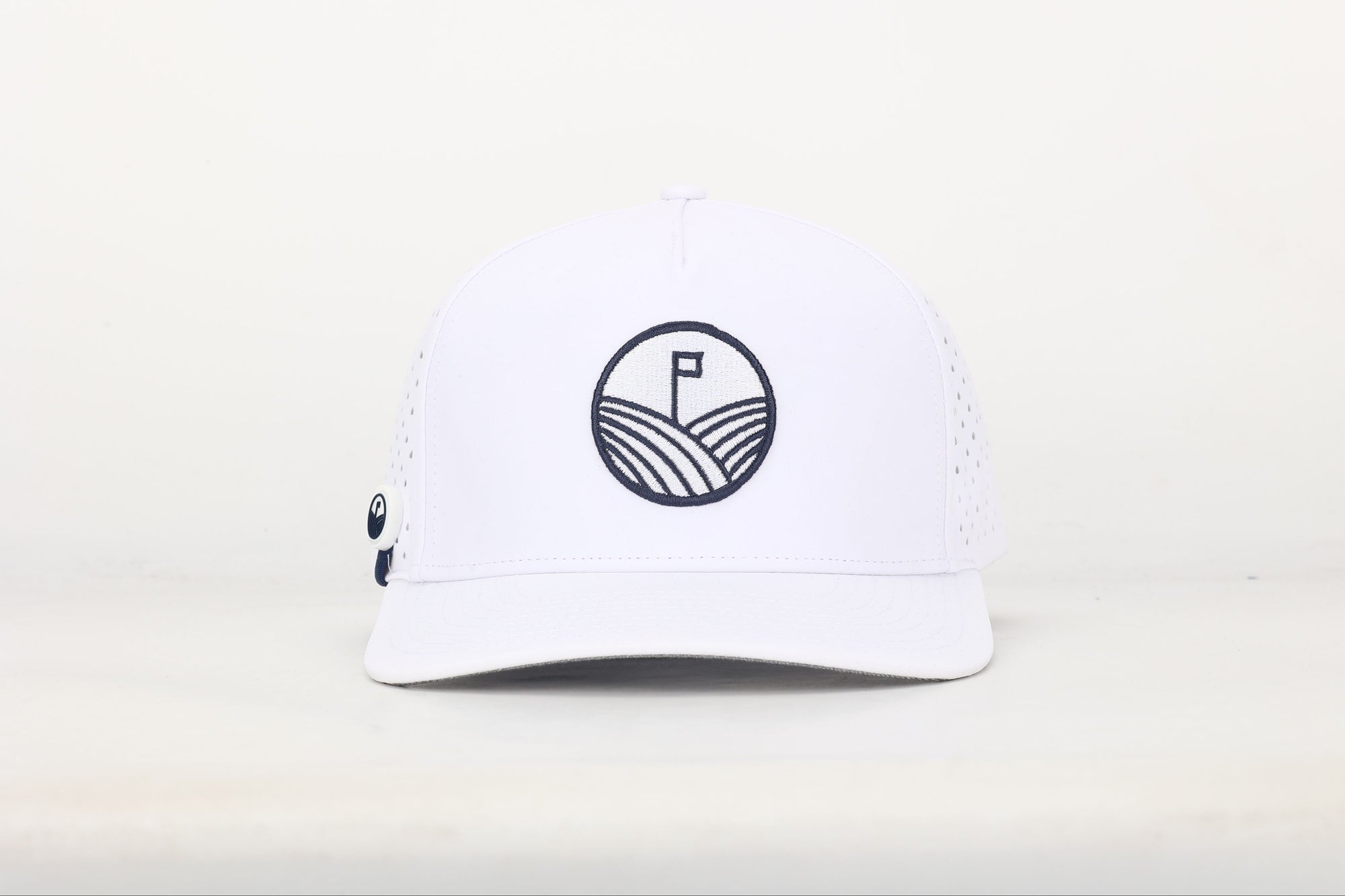 On Par Hat in White with Cobbs Creek Logo